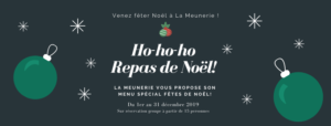 menus spécial Noël à La Meunerie Restaurant