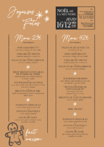 restaurant menus noël arles la meunerie