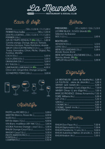 carte boissons la meunerie restaurant arles