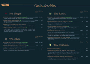 carte boissons la meunerie restaurant arles