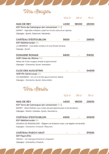 la meunerie restaurant arles carte vins