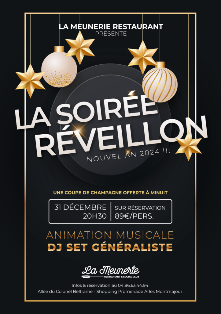 reveillon nouvel an arles La Meunerie Restaurant