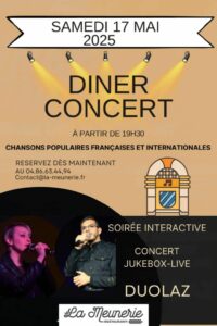 dîner concert arles restaurant la meunerie
