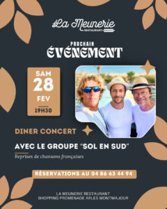 dîner concert restaurant arles la meunerie