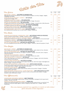 carte vins la meunerie restaurant arles
